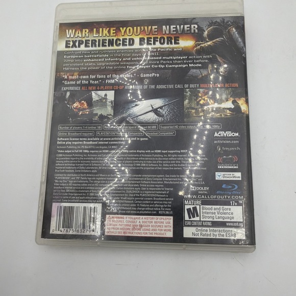 Call of Duty: World at War (Sony PlayStation 3, 2008) - Picture 2 of 6
